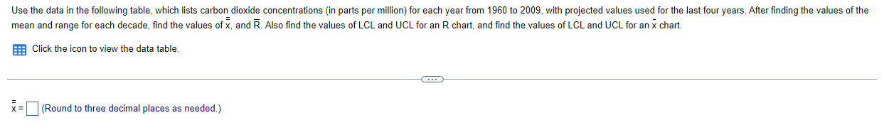  Use the data in the following table, which lists carbon dioxide