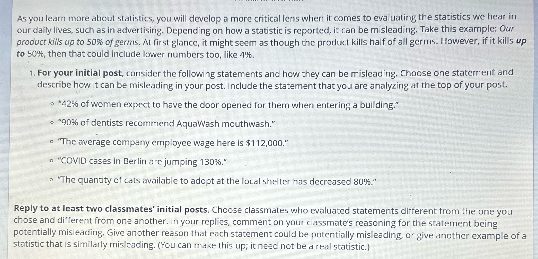  | Asyou learn more about statistics, you will develop a more