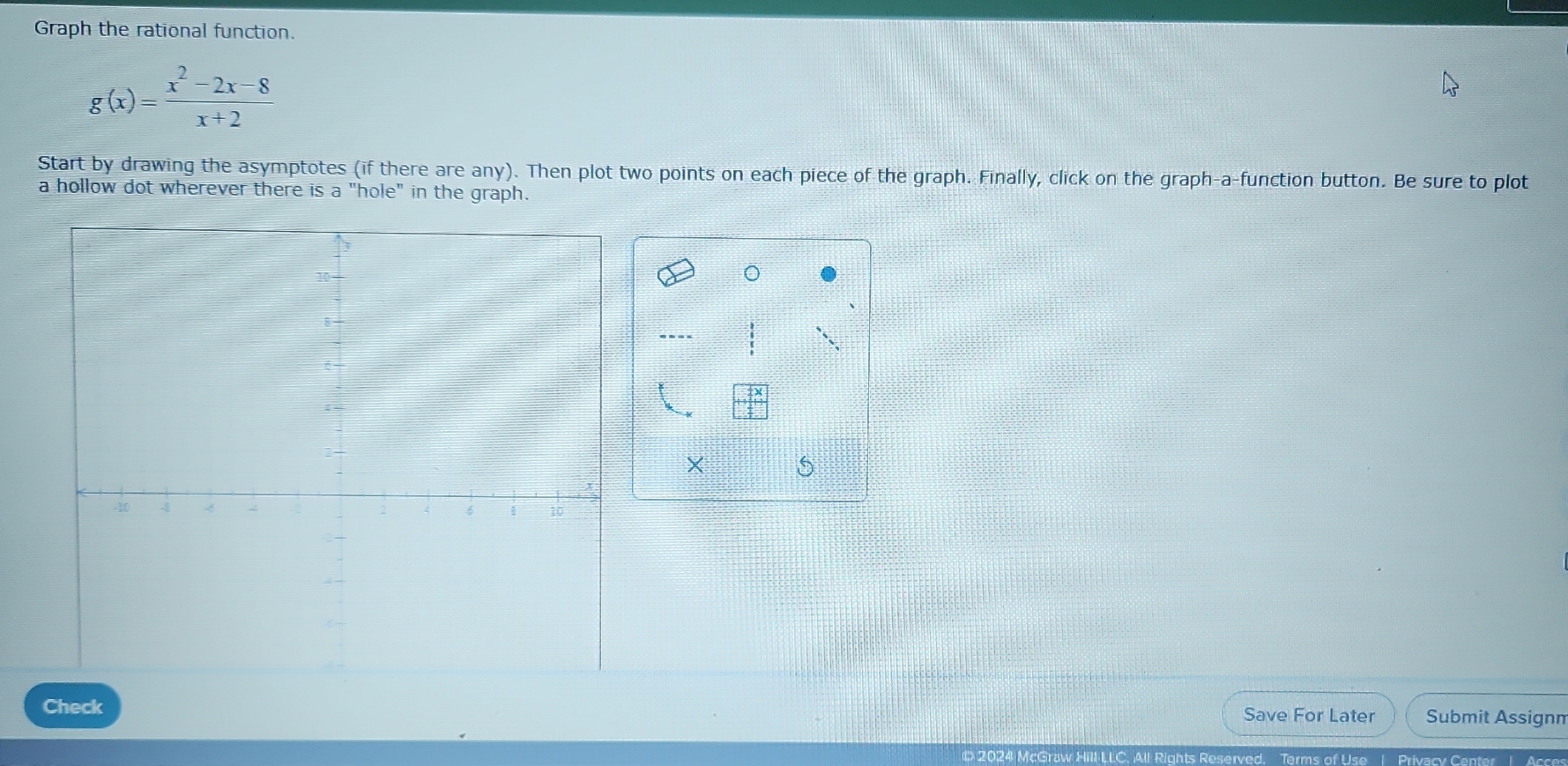 How do I Graph this rational function Graph the rational function. g