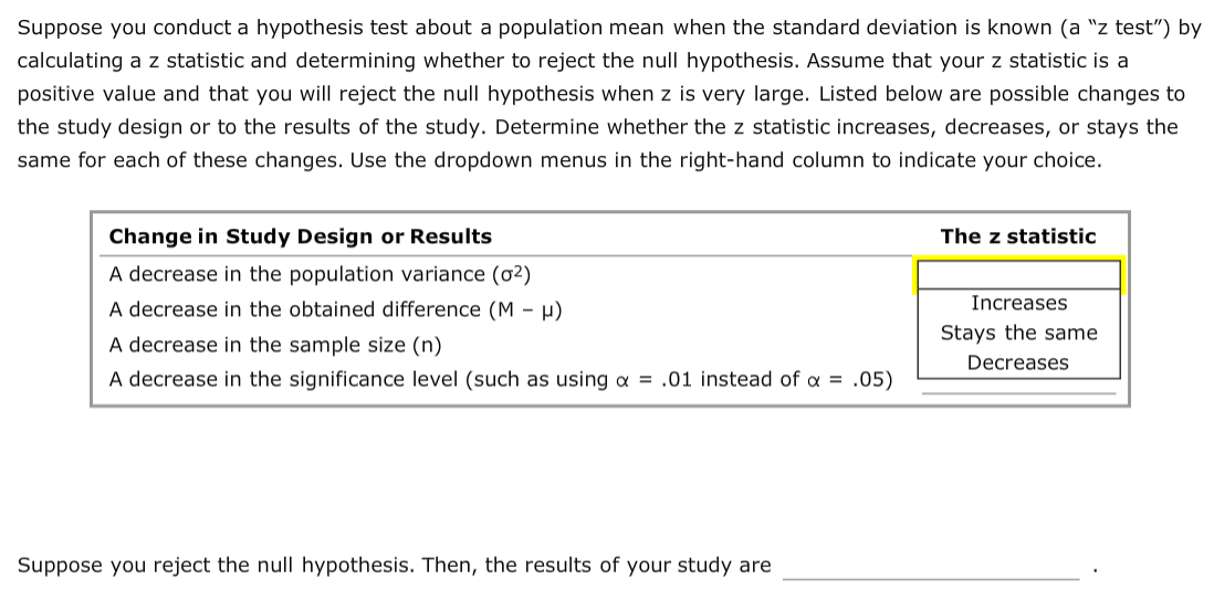 the pull down bar answer options are the same for all the