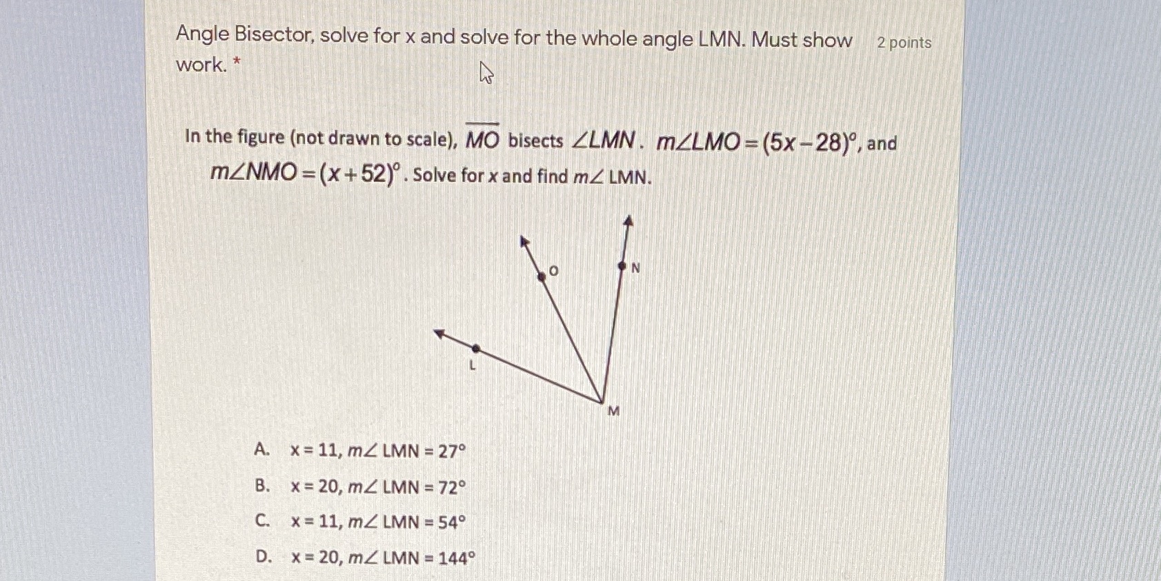 I do not understand please help. Angle Bisector, solve for x and