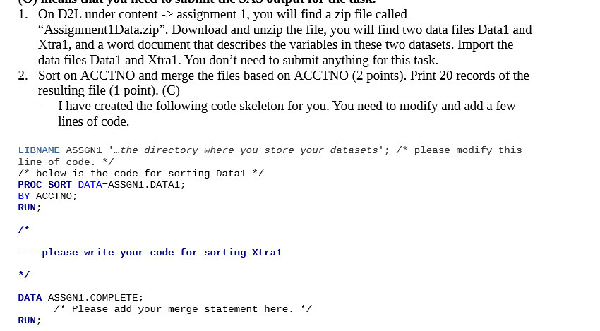 1. On D2L under content -> assignment 1, you will find