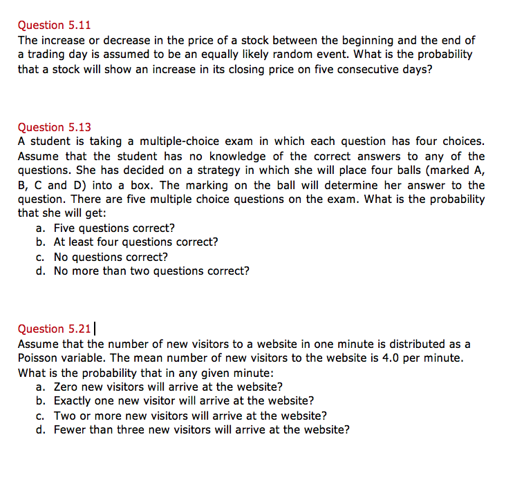  Question 5.11 The increase or decrease in the price of a