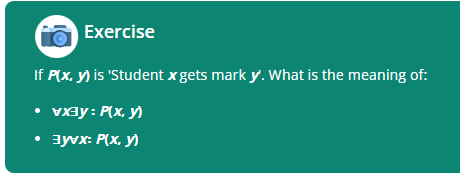 Exercise Let's return to our previous example. Can you rewrite these propositions
