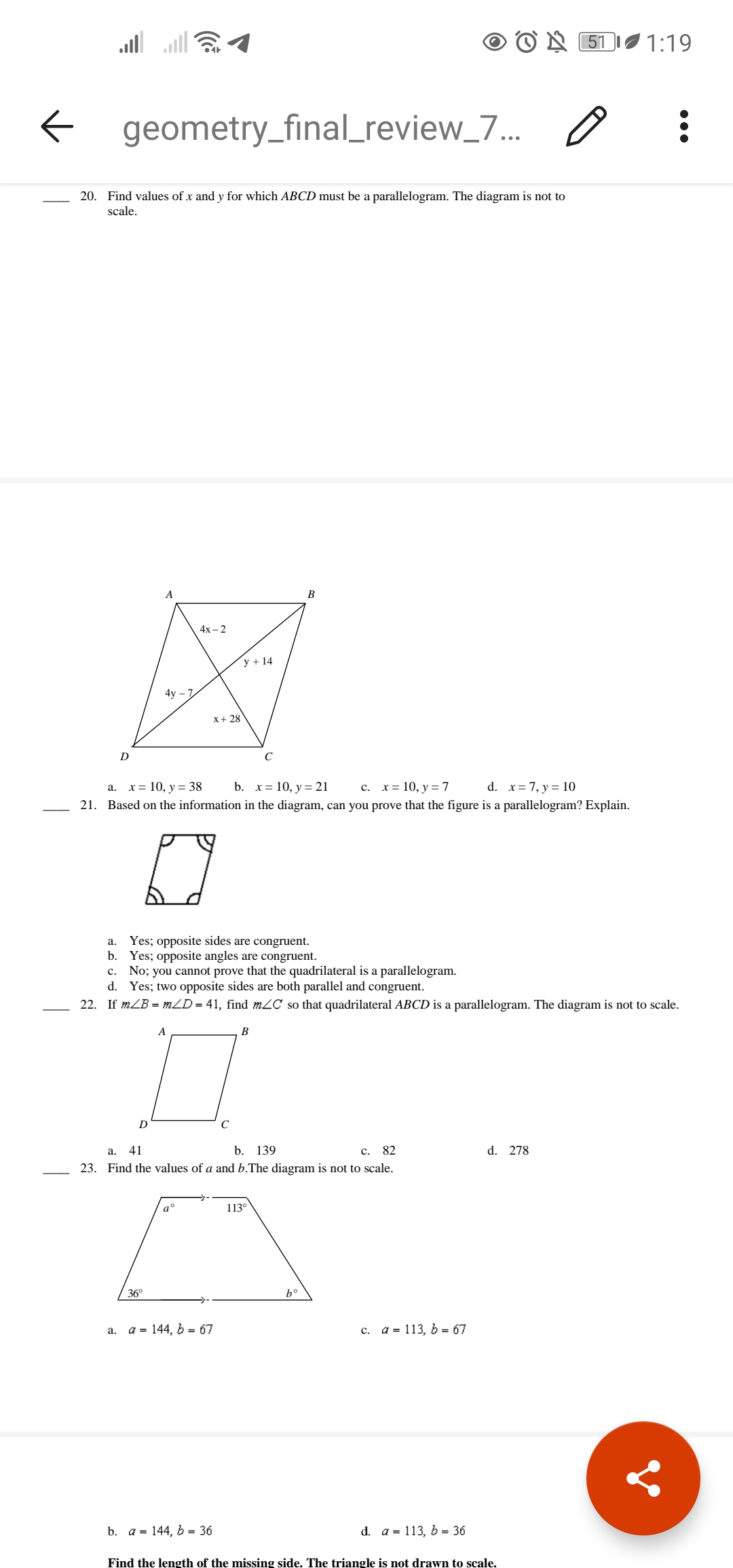 _. ' .I 9. Find the length of E, given that 193