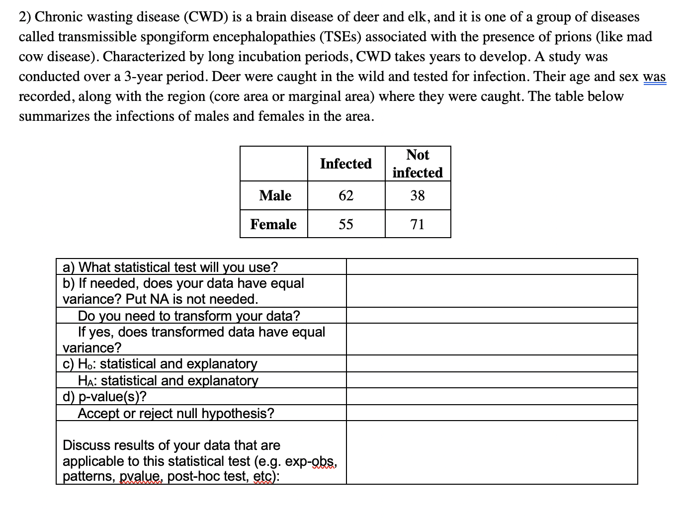 this is for biostatsistics: chi square, one factor ANOVA, two factor