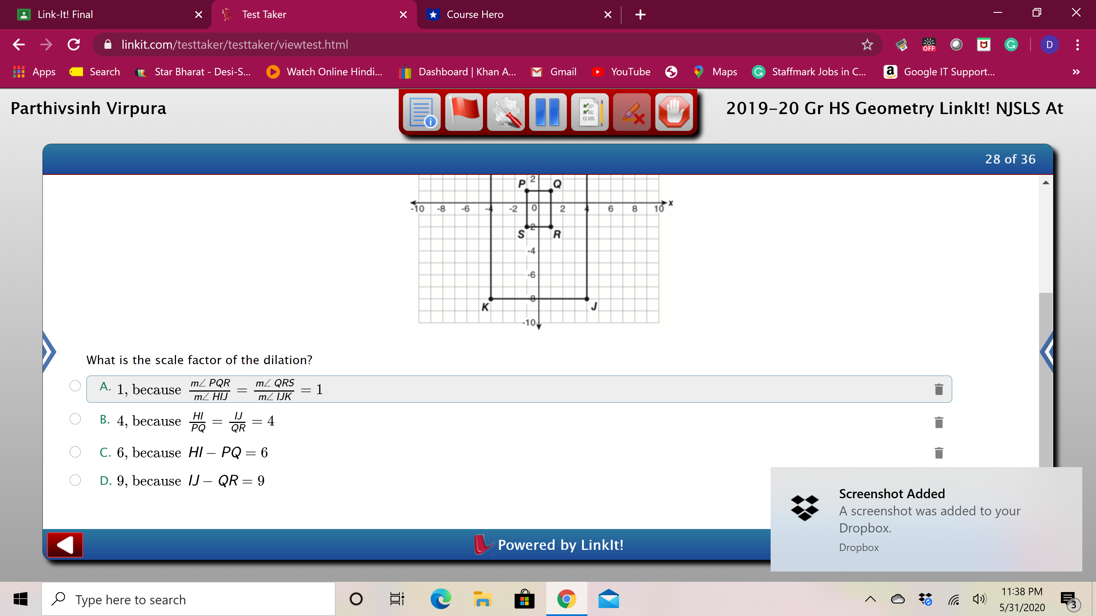 JKLM onto quadrilateral W Scroll down to see more ne X-axis followed