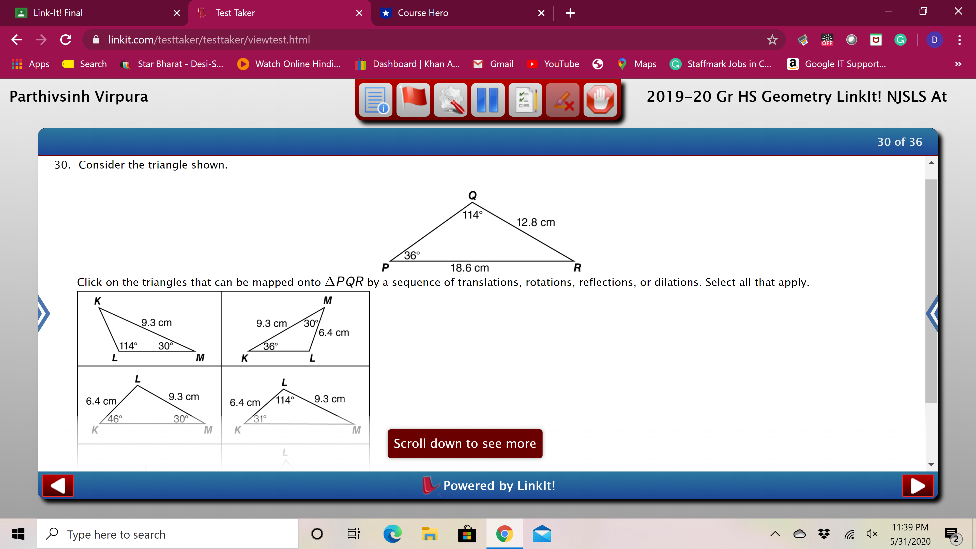 5/31/2020Link-It! Final X Test Taker X Course Hero X X C O
