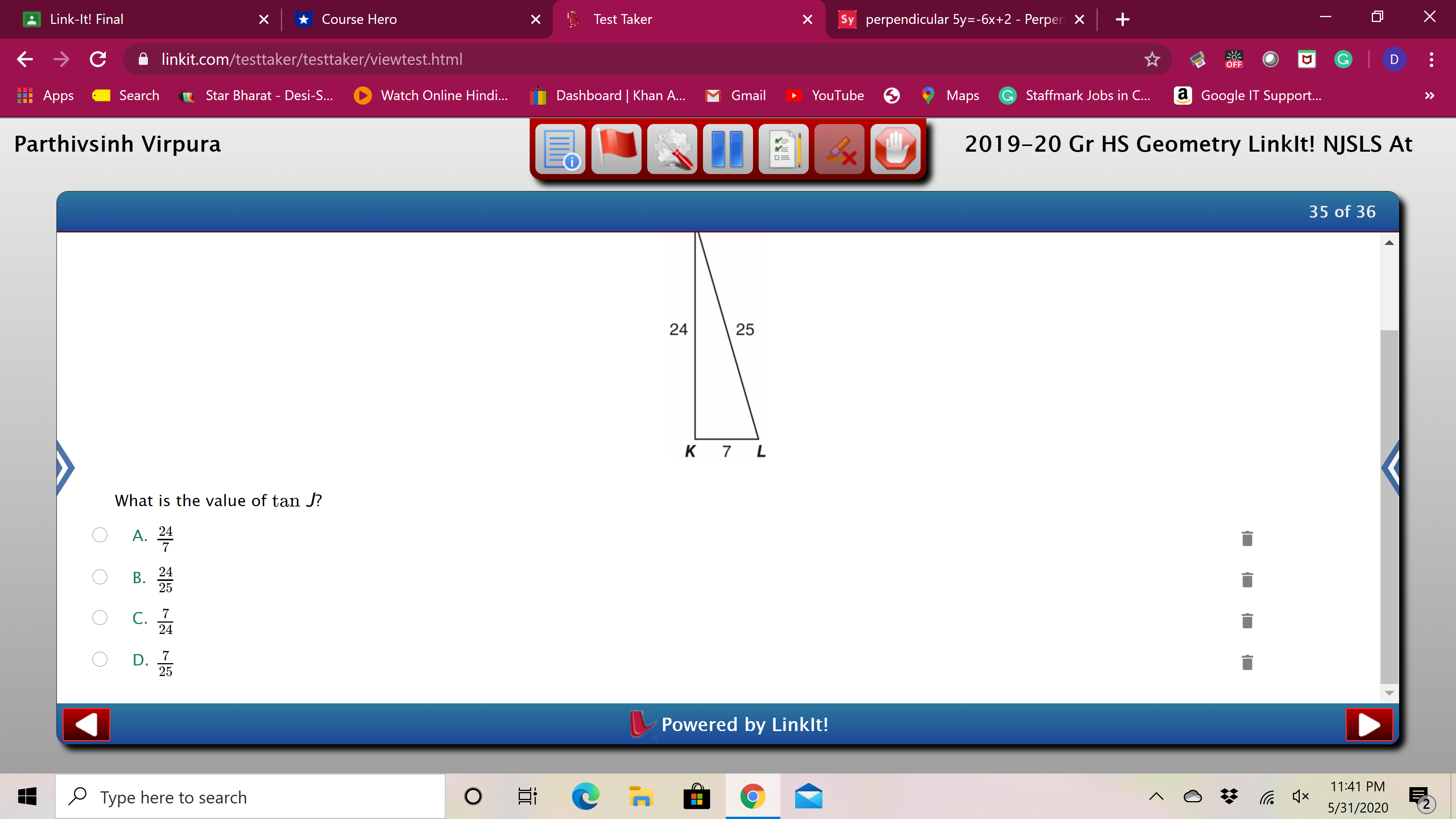translation 3 units down and 2 units to the right. Which statement