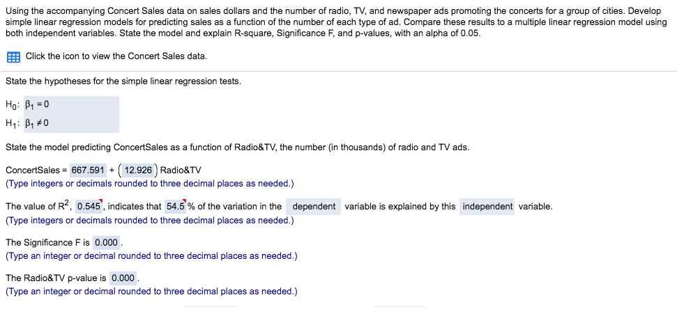 right are dependent or independent \fBecause the p-value and Significance F are