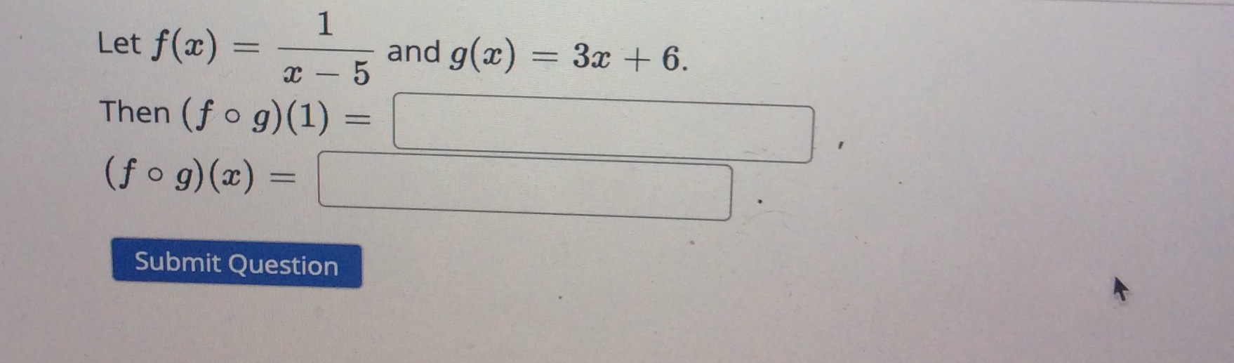 and the function g(x) = 5x2 + 2x + 6 determine each