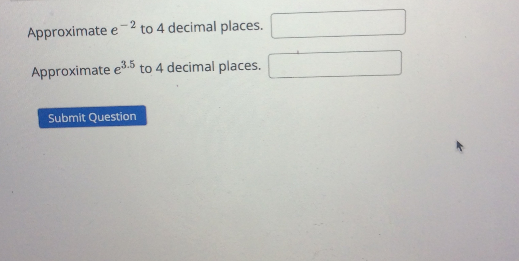 4 ) = f ( - 2 ) = Submit Question K\f\f\f