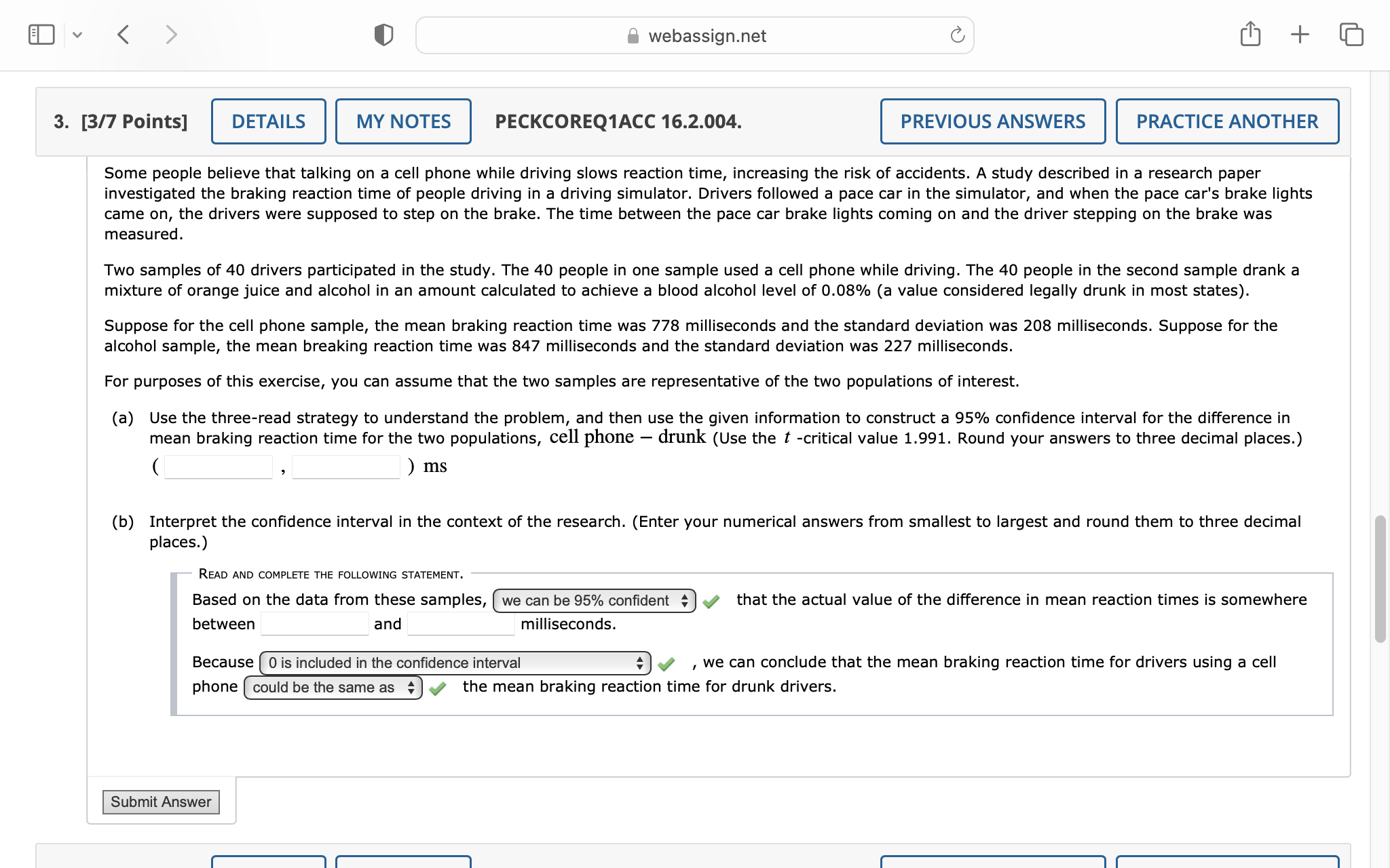 Sp2024, Spring 2024 | WebAss... 1. [1/5 Points] DETAILS MY NOTES PECKCOREQ1ACC
