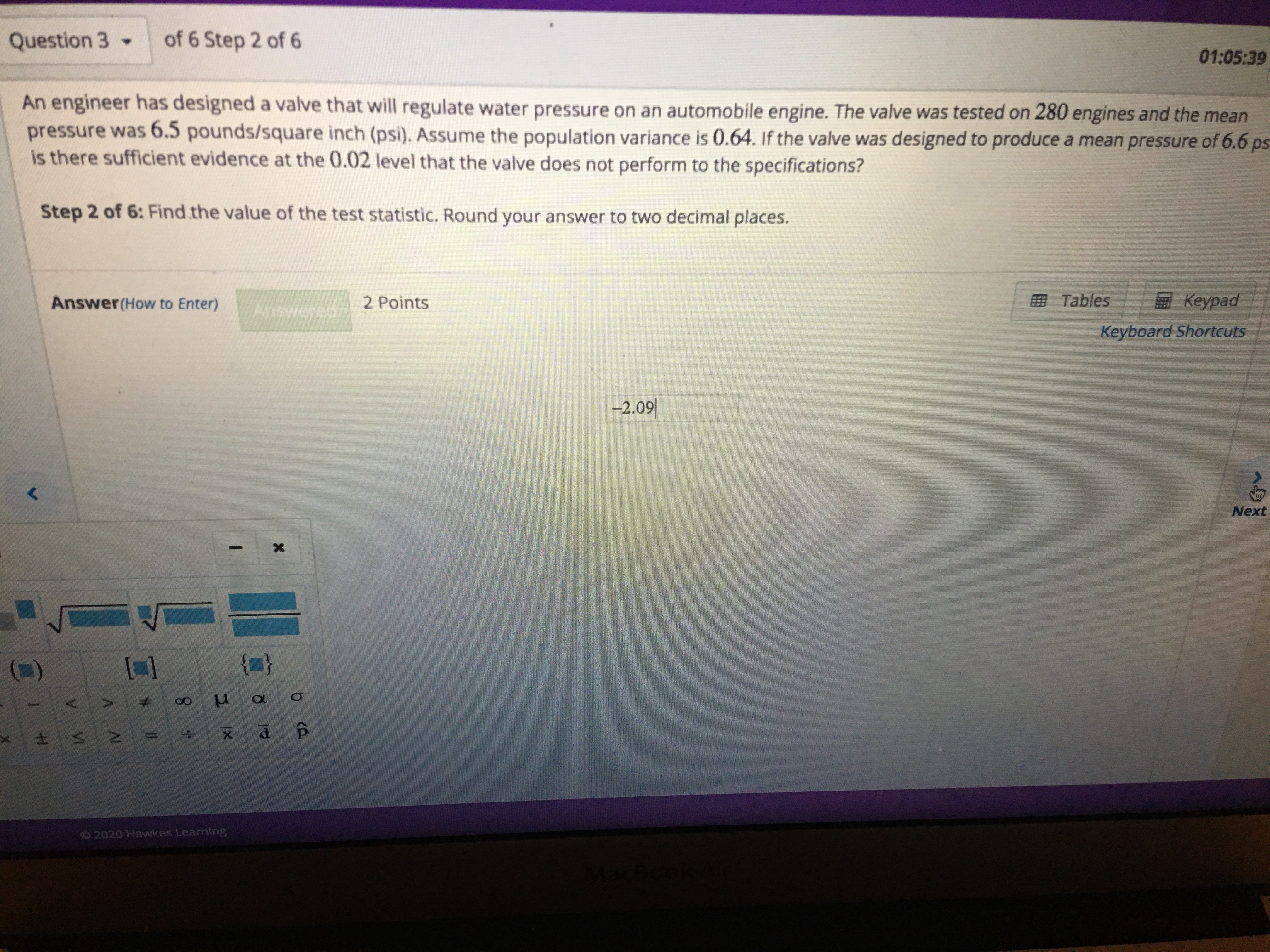 help checking this answer please Question 3 - of 6 Step 2