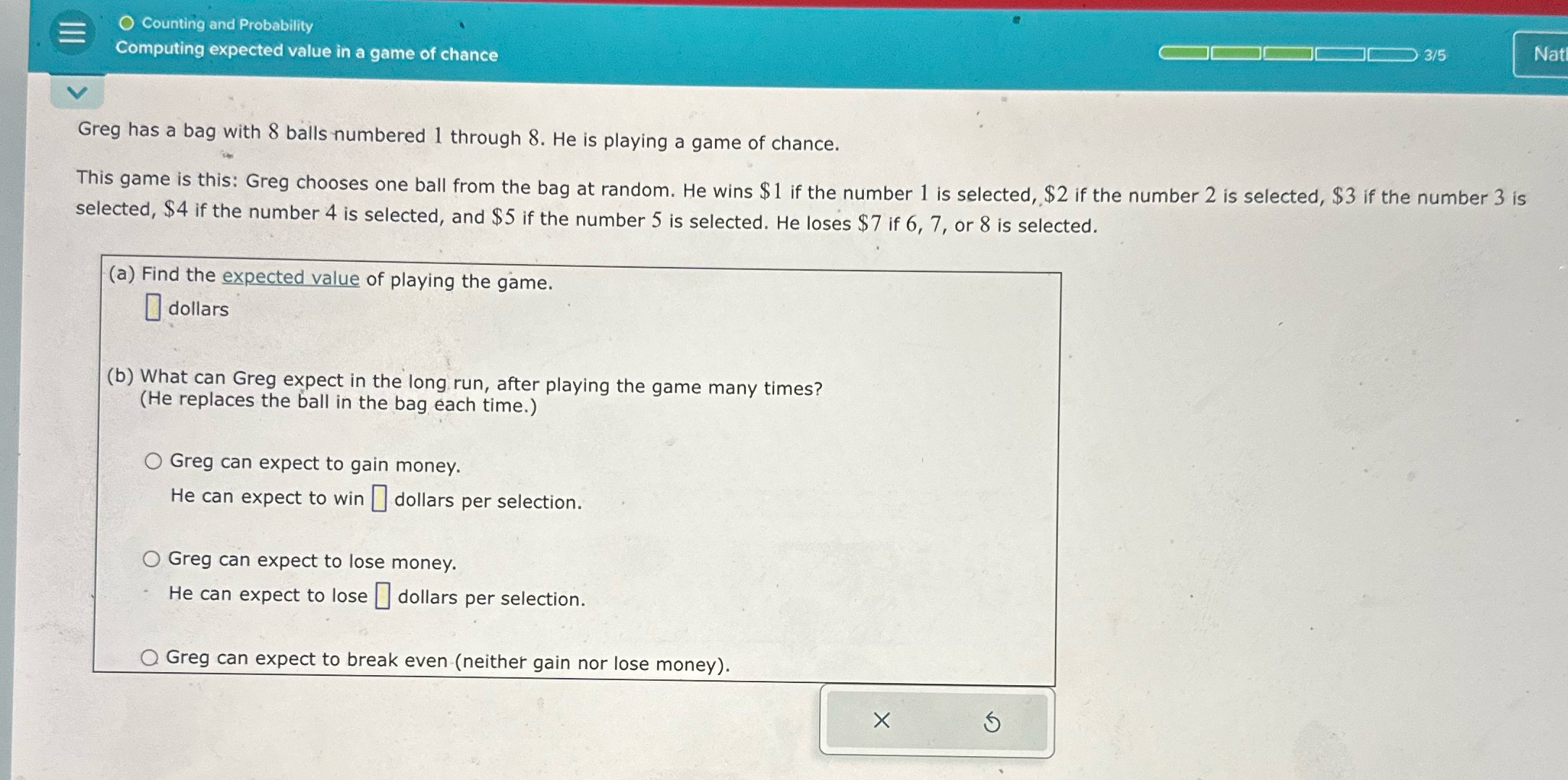 O Counting and Probability [ | i 1 Computing expected value
