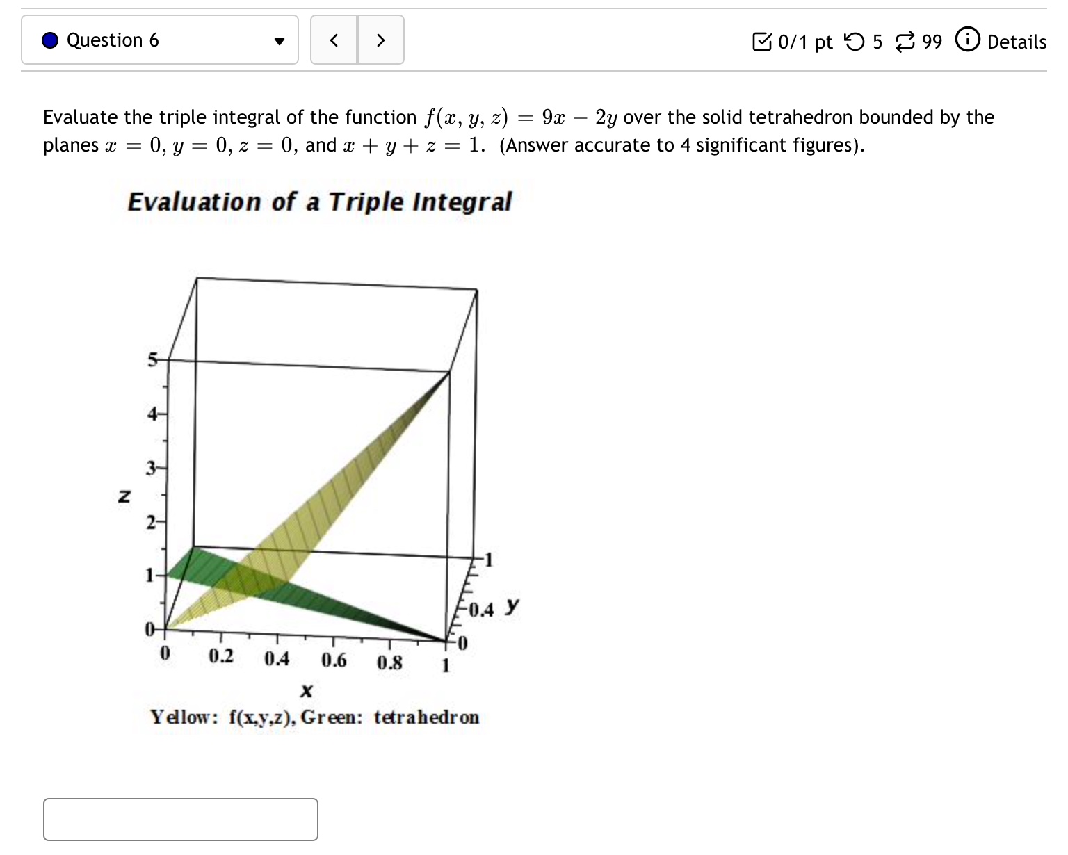 0 Detai Find ff] y (W, where E is the solid bounded