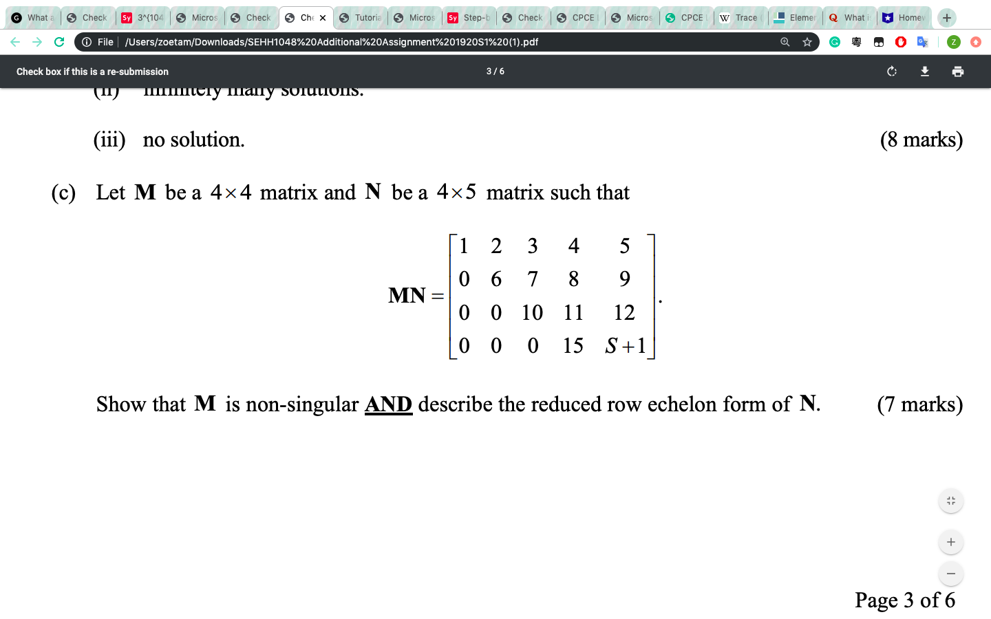 Given S+1 = 4Please help me with this question, million thanks What