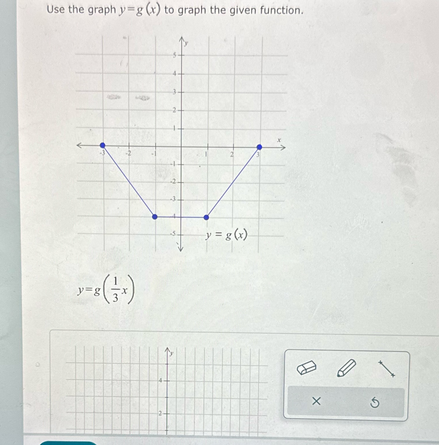 Use the graph y=g (x) to graph the given function. y