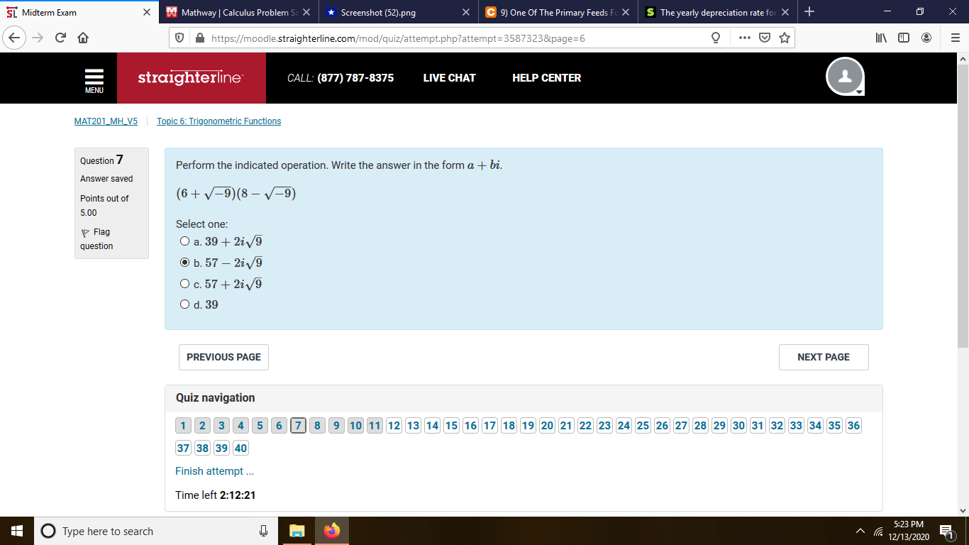 helo please with this one SL Midterm Exam X Do Mathway |
