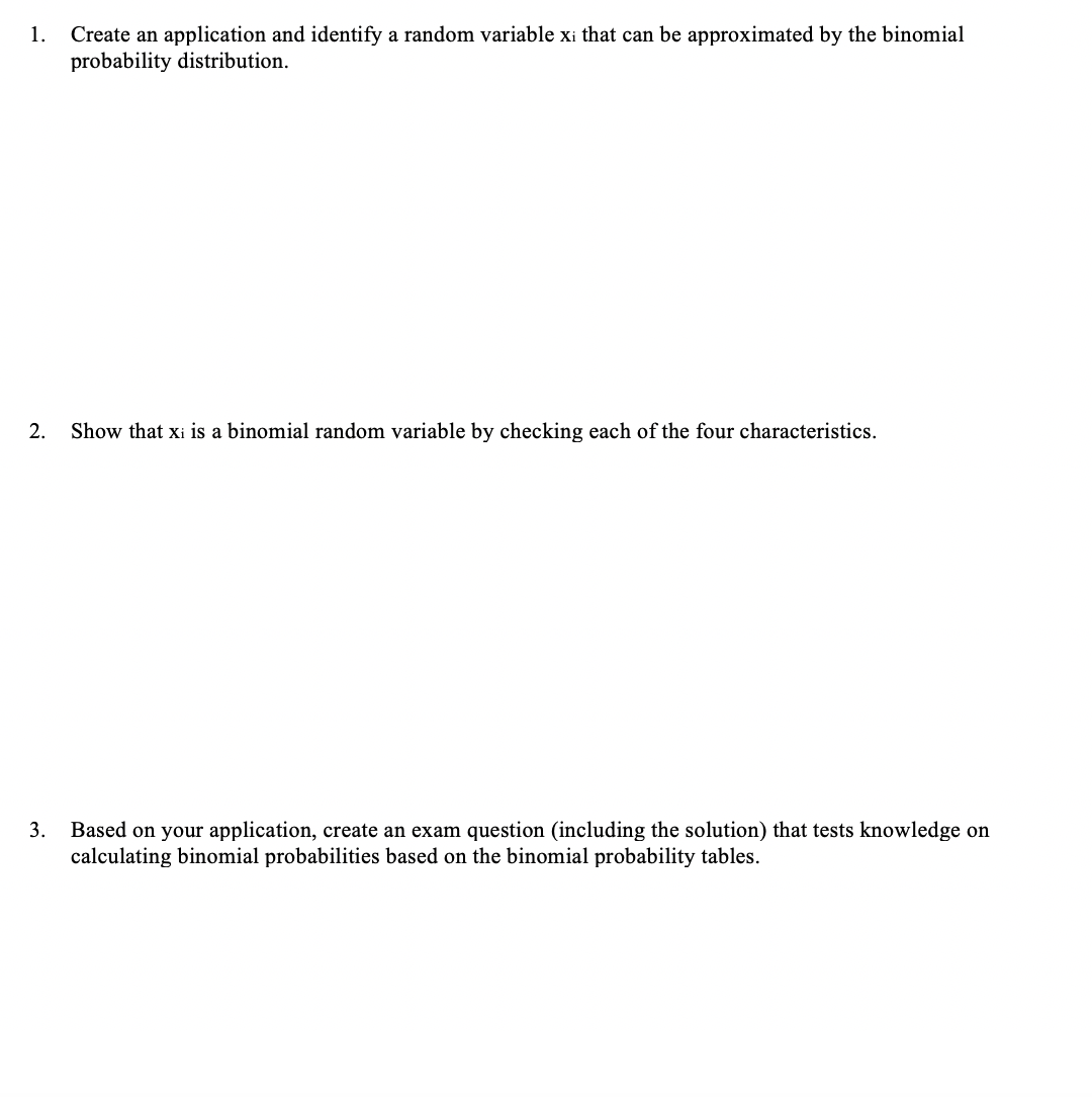 Answer all questions please~! 1. Create an application and identify a random