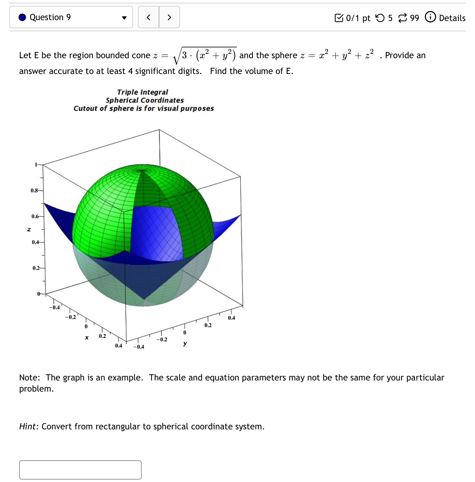8 - m2 + y2 and the hemisphere z = 102 m2