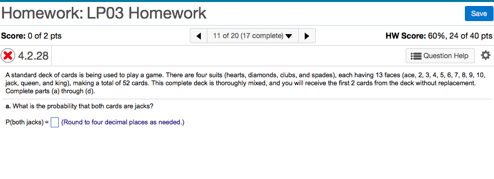 60%. 24 of 40 pts 39 4.4.47 55 Question Help tit How