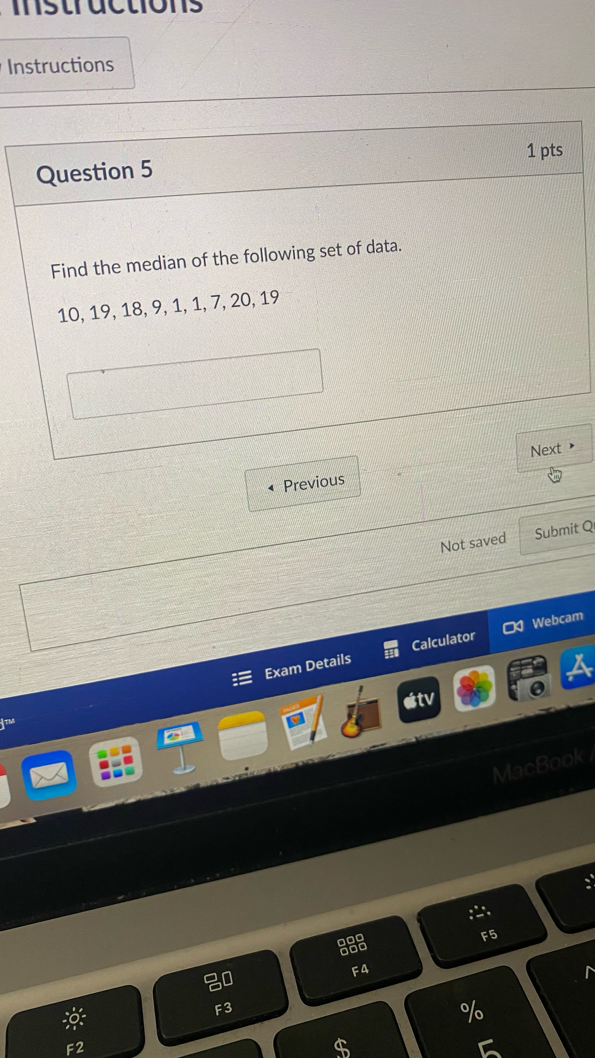 pts Find the interquartile range (IQR) for the data set below. 2,