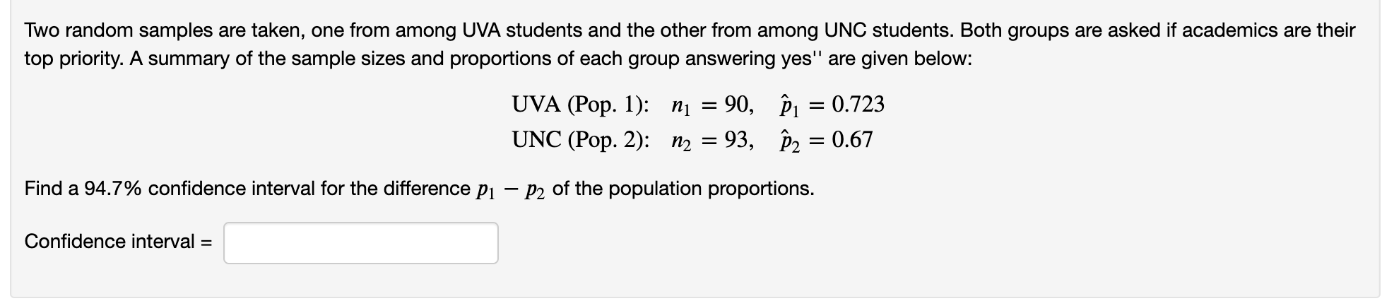 Hello please help!! Thank you so much!! Two random samples are taken,