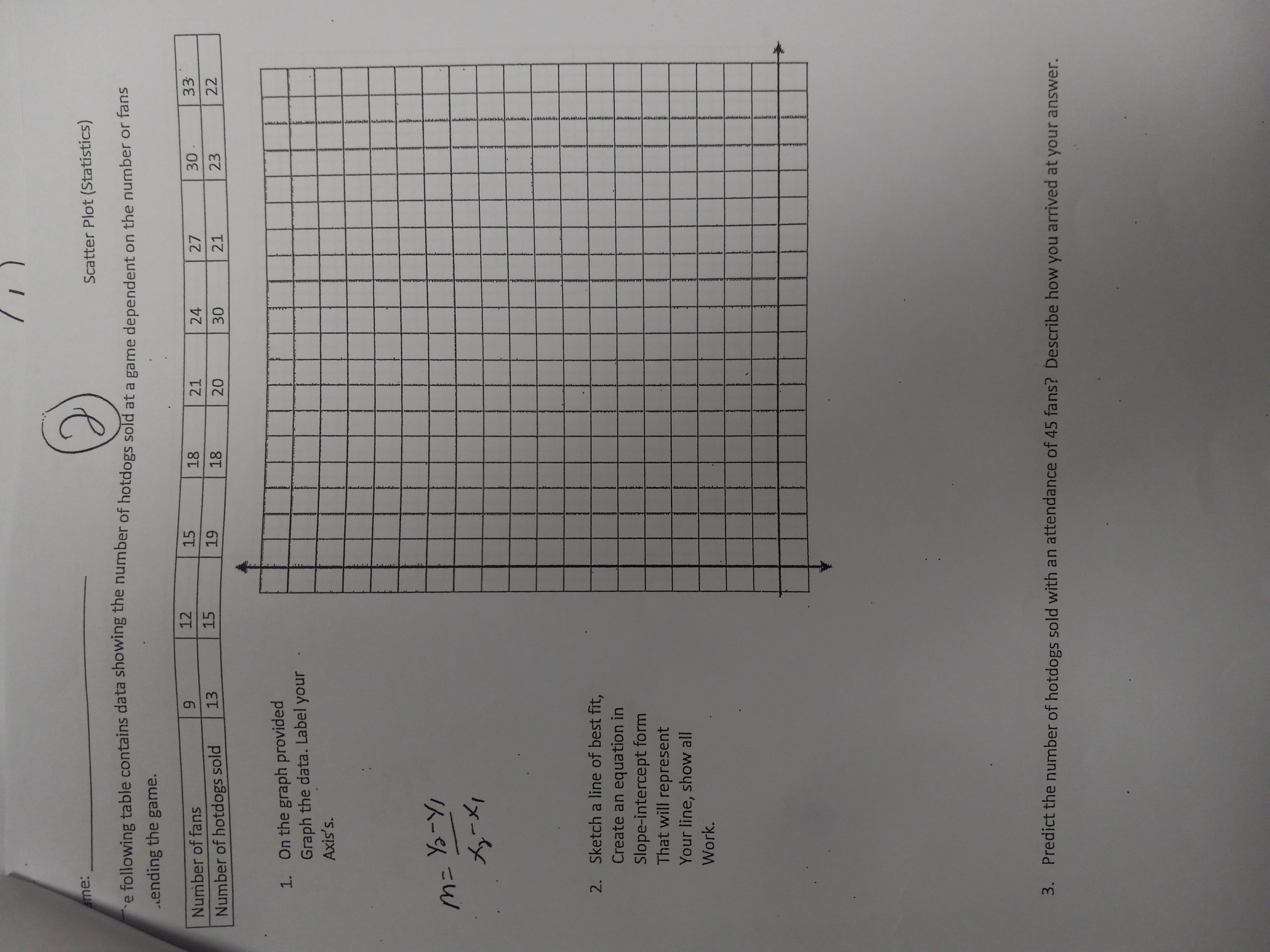  7 1 ) me: Scatter Plot (Statistics) e following table contains