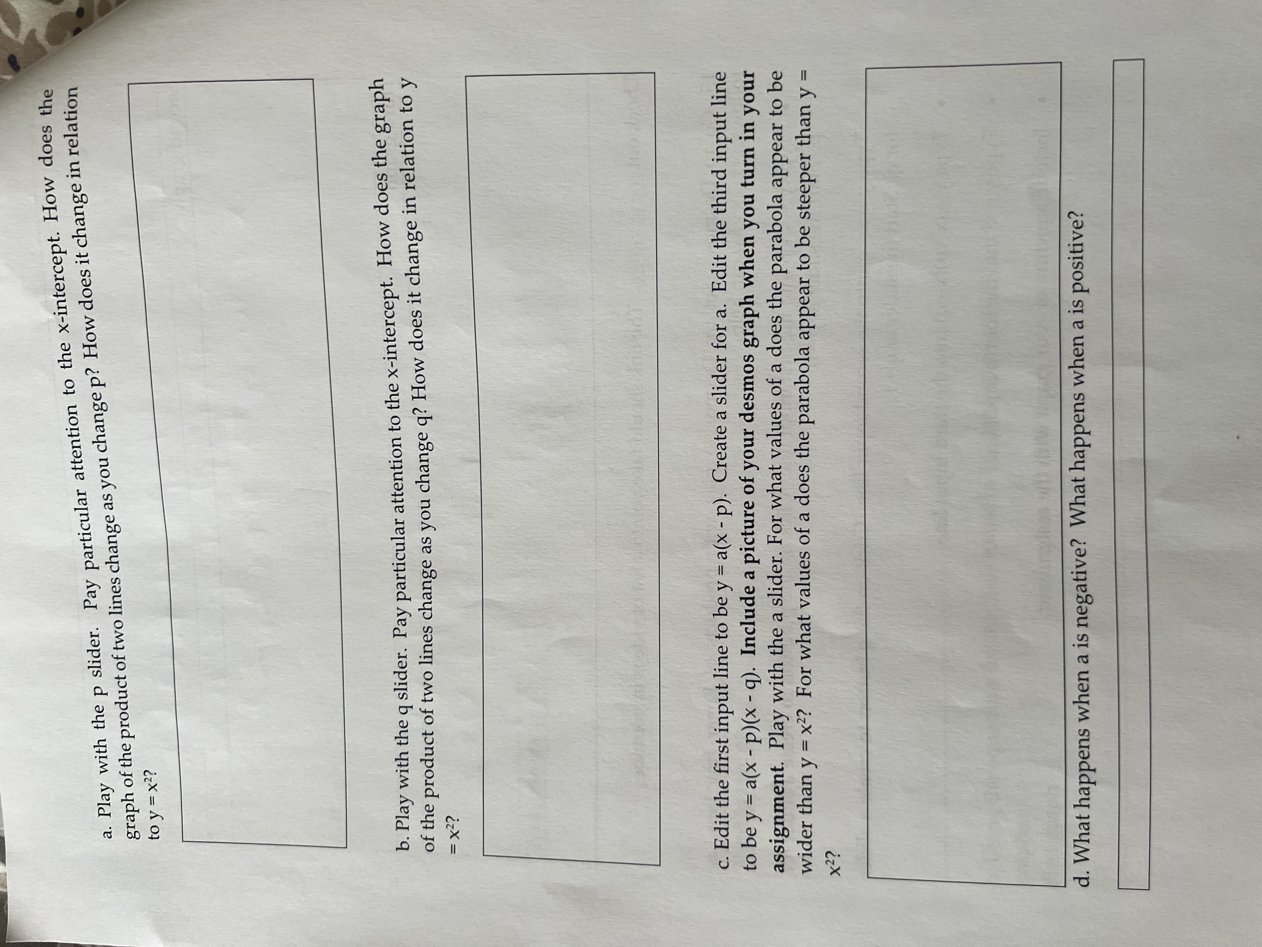 5x +6 pens Down The coefficient of x 2 is negative (