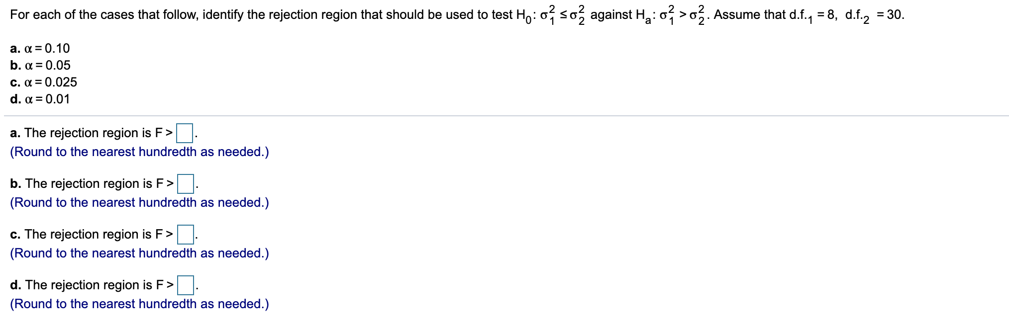 that you have a sample of n, = 4, with the sample