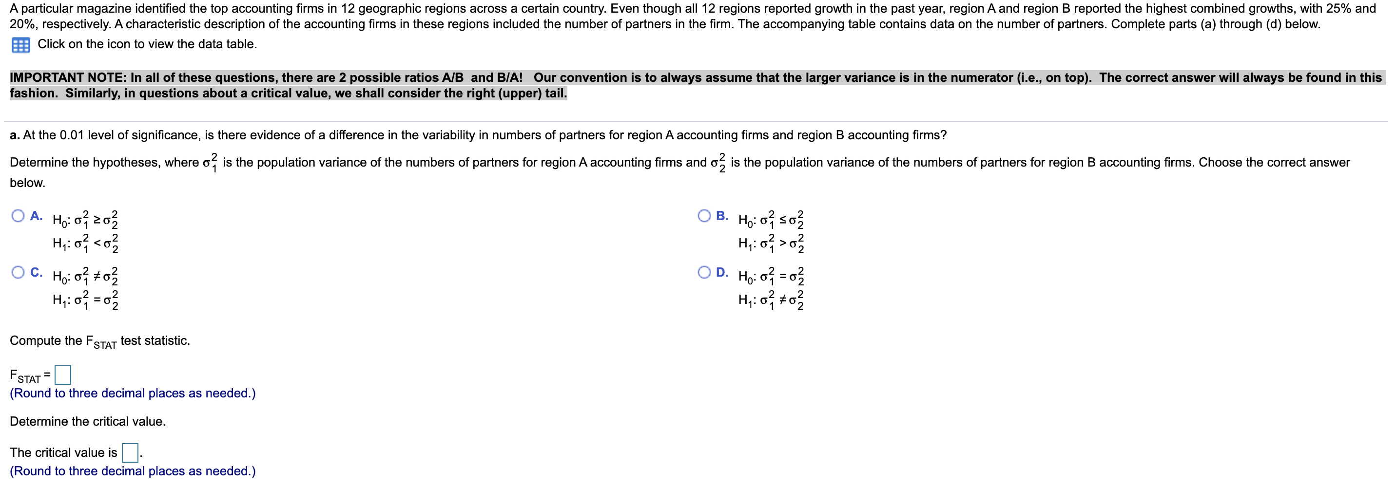 5, and you have an independent sample of n2 = 7 from