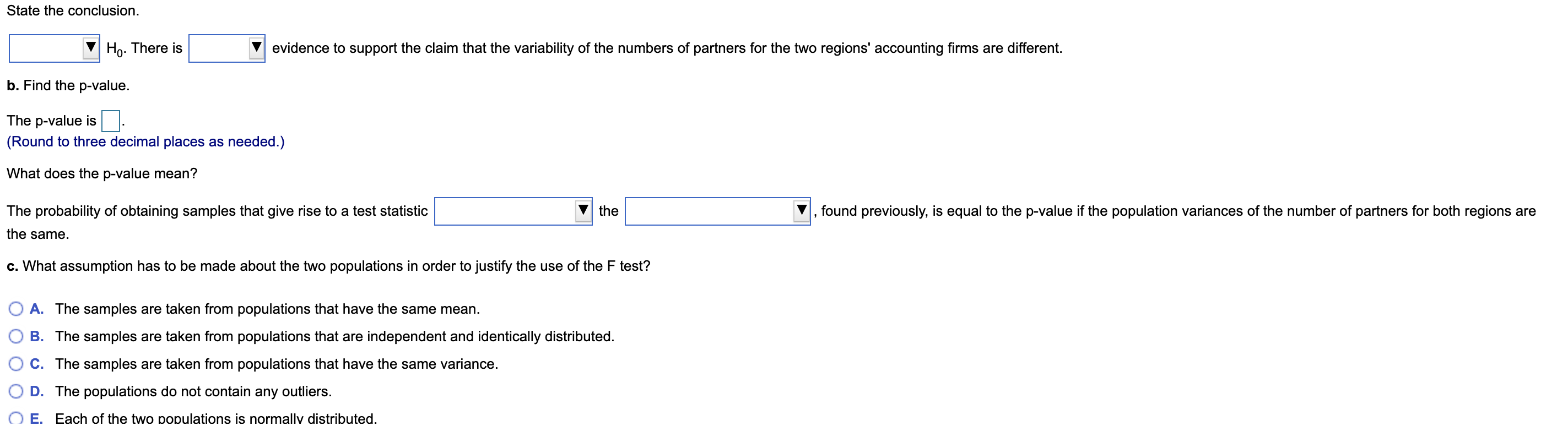 another population with a sample mean of X2 = 35 and the