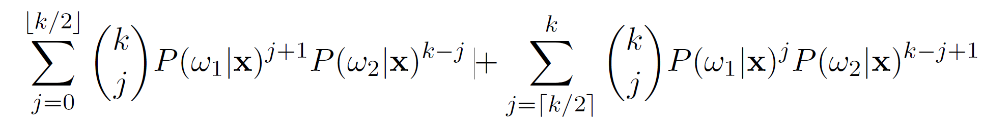 Consider the k-Nearest Neighbor (k-NN) classifier for 2 classes 1 and 2.