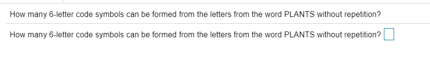 Do I need to know formulas for these? How many 6-letter code