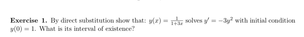 Help with this exercise problem Exercise 1. By direct substitution show that: