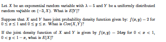 how do I solve these 3 Let X be an exponential random