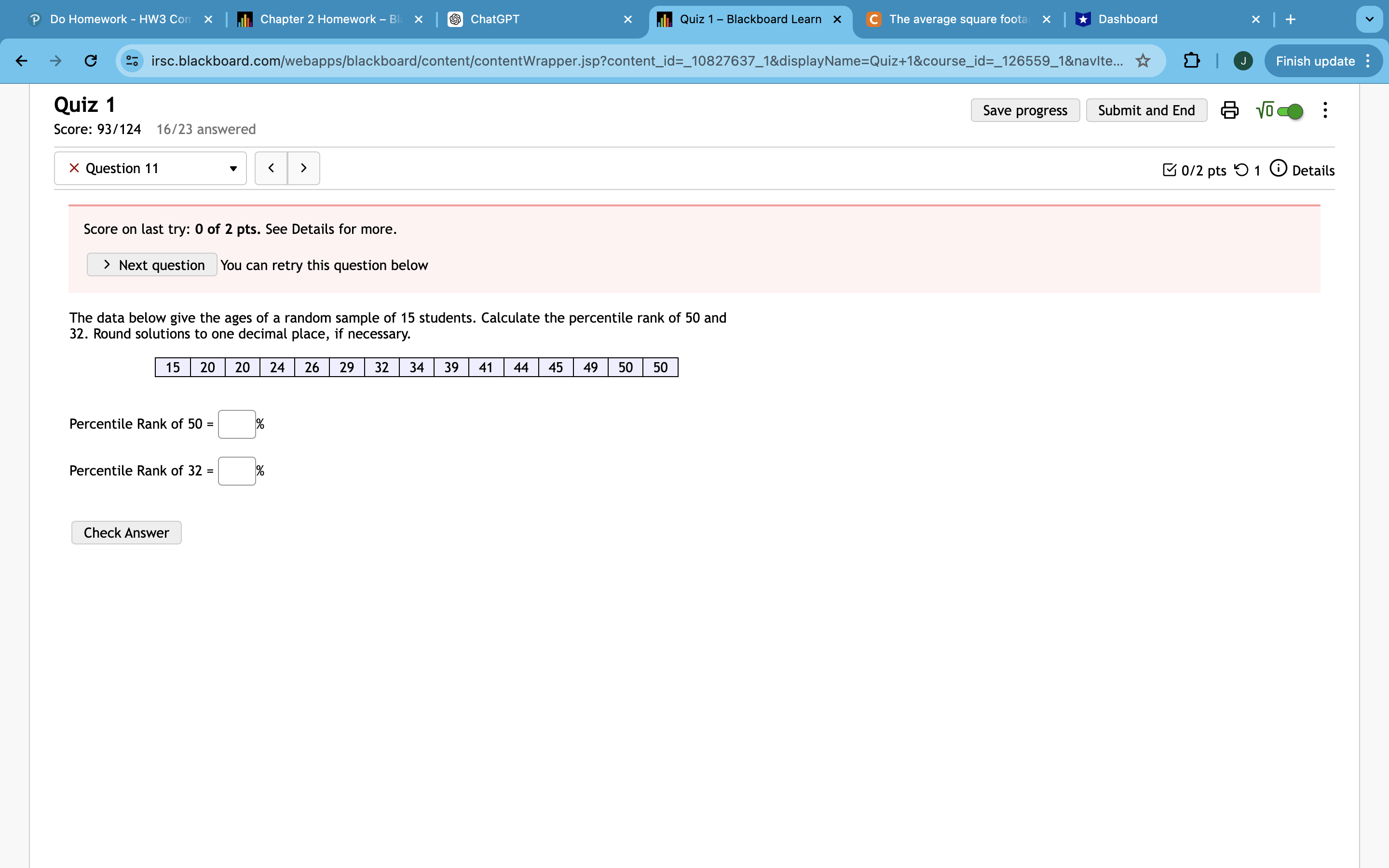 G irsc.blackboard.com/webapps/blackboard/content/contentWrapper.jsp? content_id=_10827636_1&displayName=Chapter+2+Homework&course_id=_1... Finish update : Score: 91/141 19/30 answered . Question