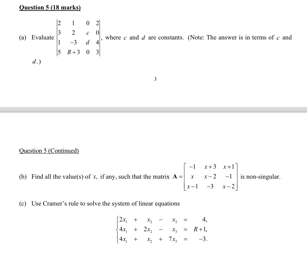Question 5 (18 marks) 0 2 W N 2 C (a)