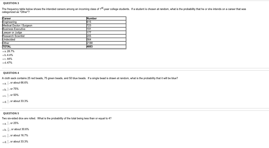 What is the probability of one of the dice being a 4?