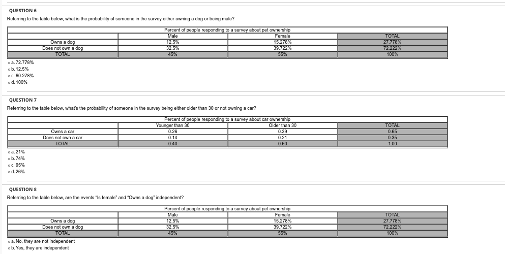 o a. , or 25% ob. , or about 33.3%% o c.