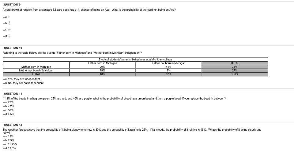 . or about 16.7% 11 od. 36 , or about 30.6% QUESTION