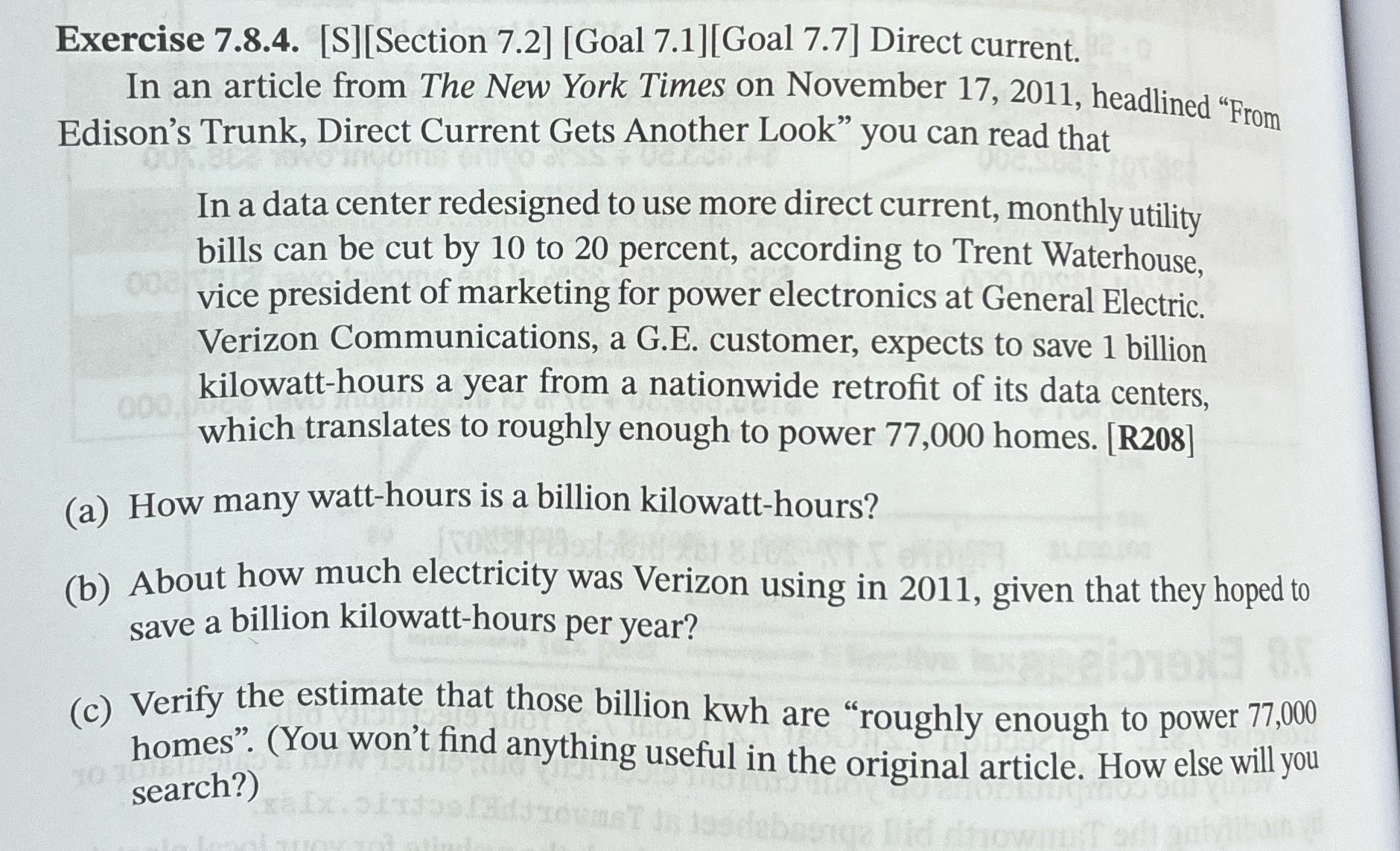  Exercise 7.8.4. [S][Section 7.2] [Goal 7.1] [Goal 7.7] Direct current. In