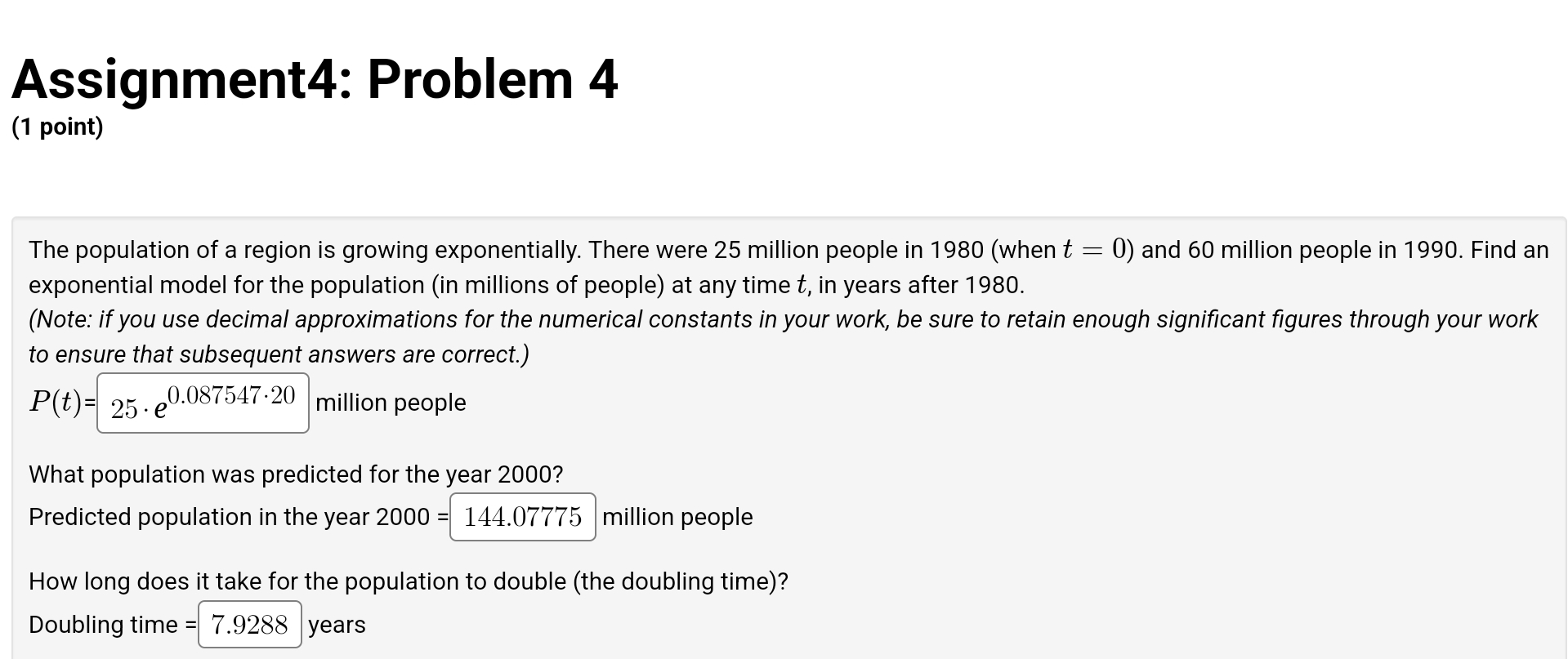 a (large) pond. The frog population grows exponentially, tripling every 8 days.