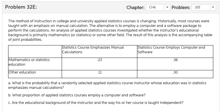 --------------------------- Problem 32E: Chapter: CH6 Problem: 32E The method of instruction in