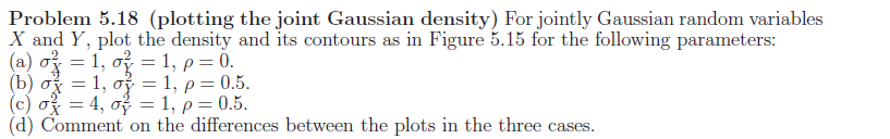 Problem 5.18 and 1. Problem 5.18 {plotting the joint Gaussian density] For