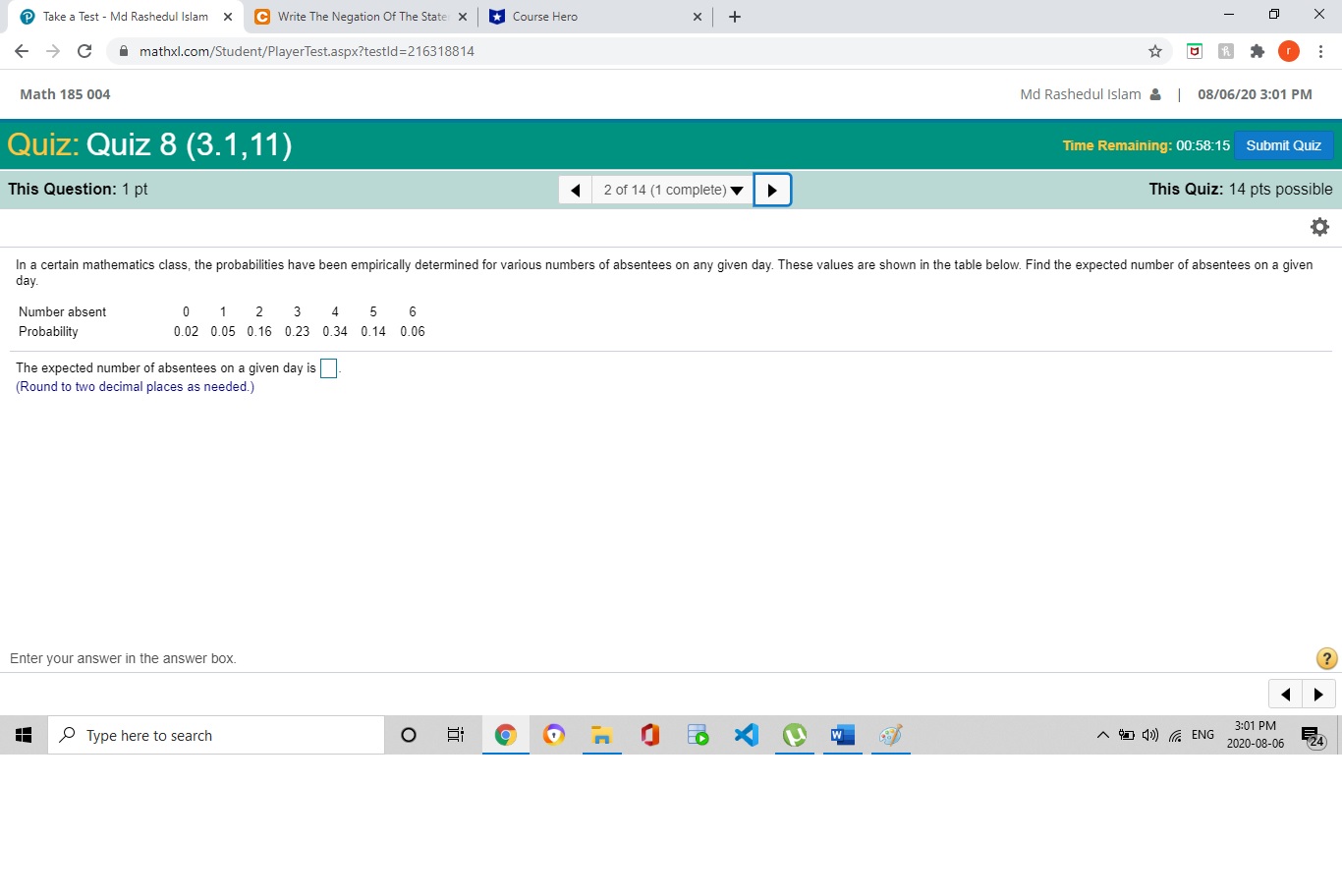 thanks for helping Take a Test - Md Rashedul Islam x C