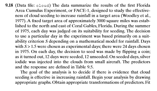 Use R to solve, please provide specific code for this problem. 9.18