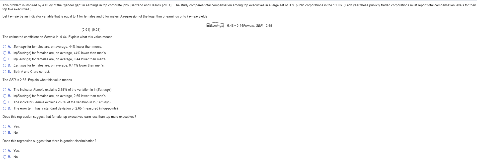 Statistics and Probability / Econometrics question. Please help. This problem is inspired