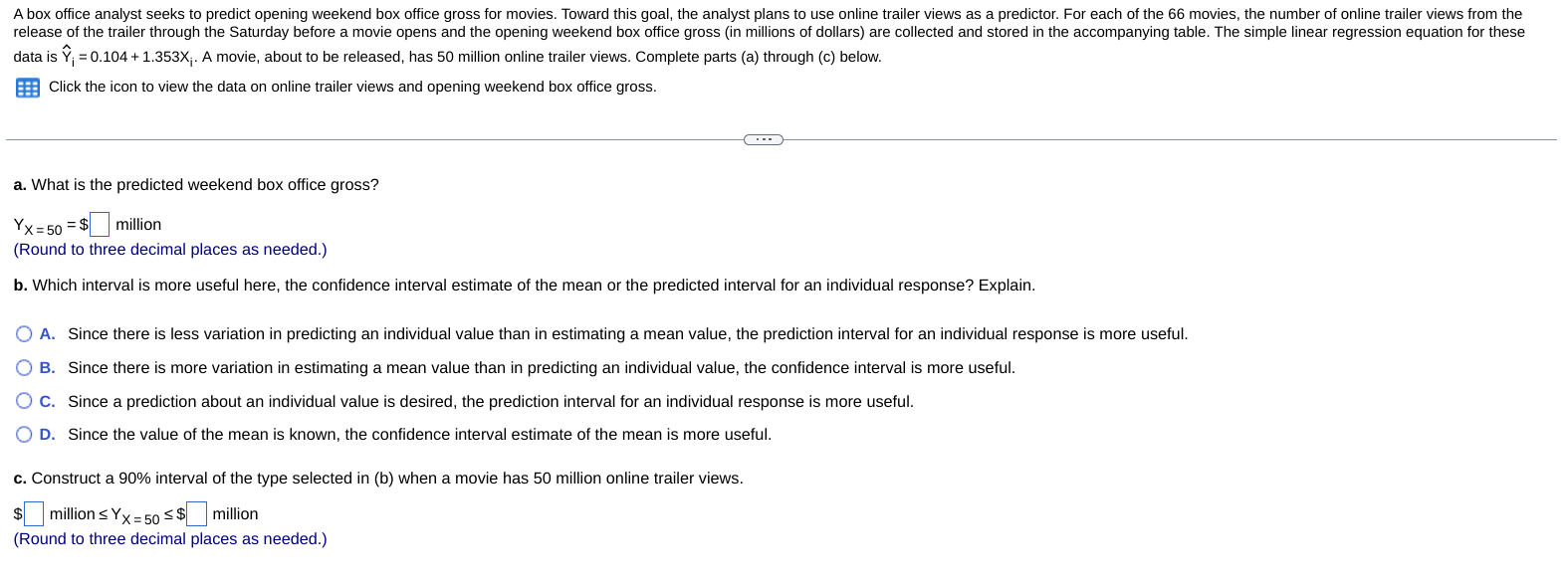 A box office analyst seeks to predict opening weekend box office